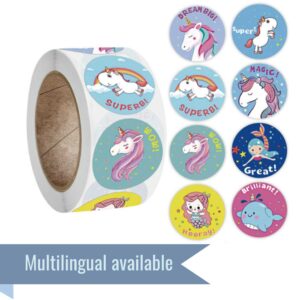 Unicorn stickers on a roll